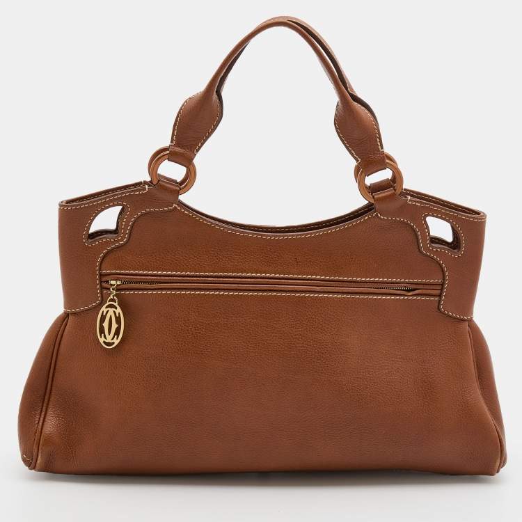 Pre Owned Cartier Brown Leather Medium Marcello de Cartier Bag