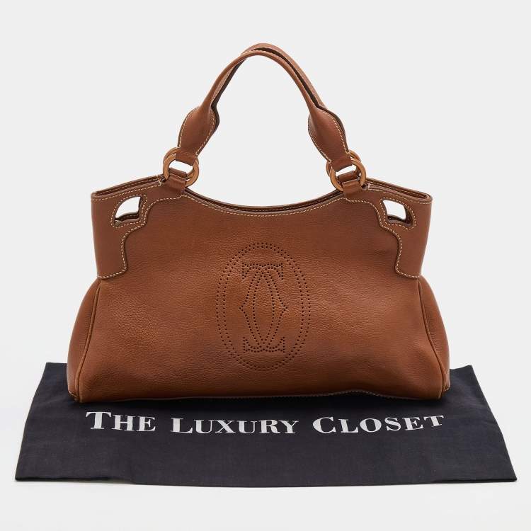 Pre Owned Cartier Brown Leather Medium Marcello de Cartier Bag