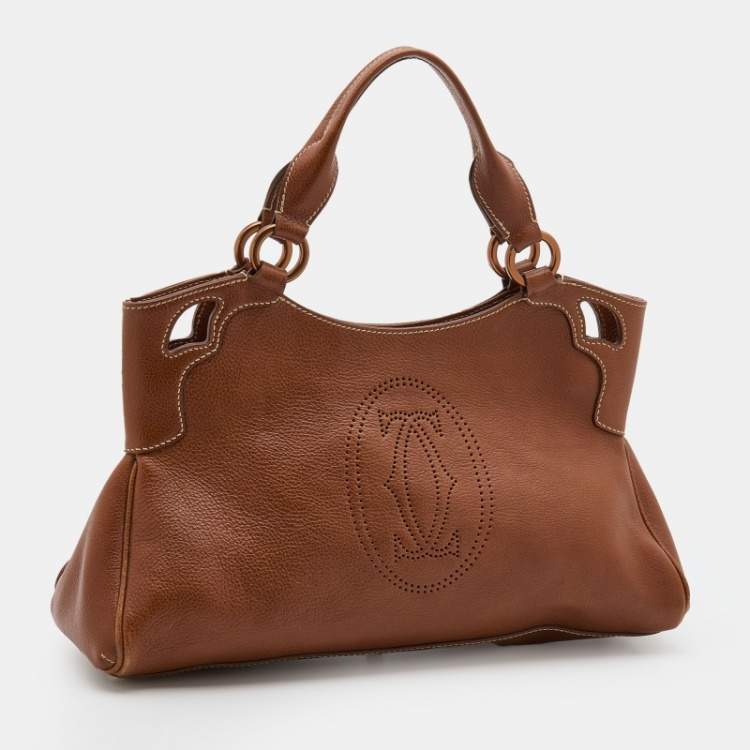 Pre Owned Cartier Brown Leather Medium Marcello de Cartier Bag