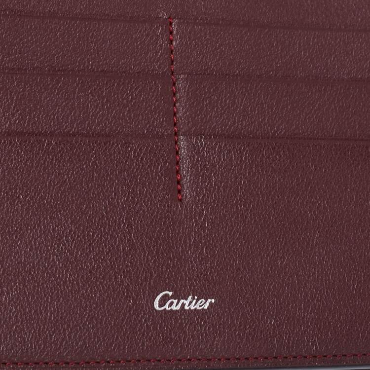 Pre Owned Cartier Black/Red Leather Must de Cartier Continental Wallet 
