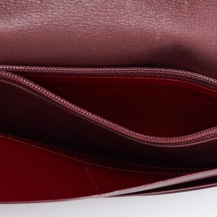Pre Owned Cartier Black/Red Leather Must de Cartier Continental Wallet 