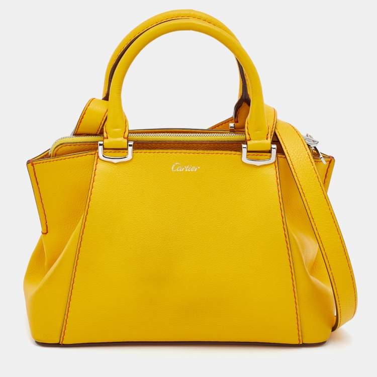 مملوكة مسبقًا Cartier Yellow Leather Mini C De Cartier Satchel