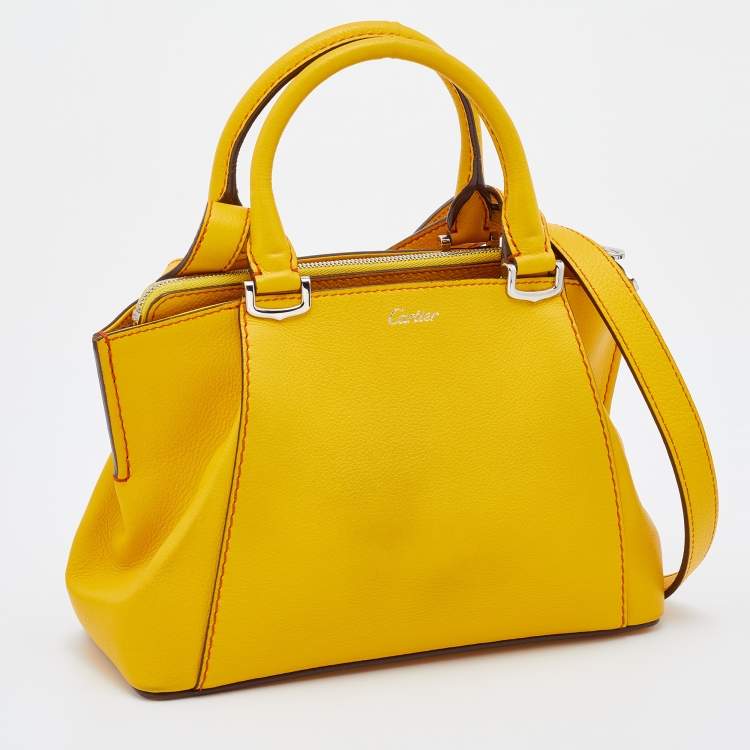 مملوكة مسبقًا Cartier Yellow Leather Mini C De Cartier Satchel