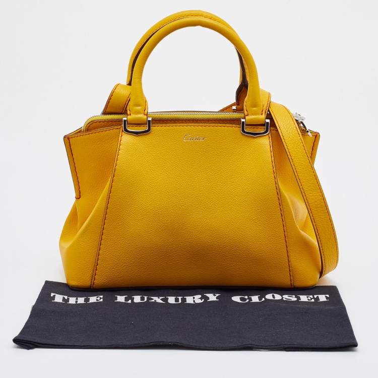 مملوكة مسبقًا Cartier Yellow Leather Mini C De Cartier Satchel