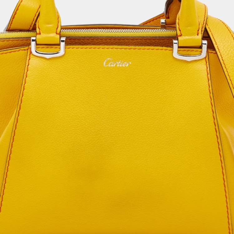 مملوكة مسبقًا Cartier Yellow Leather Mini C De Cartier Satchel