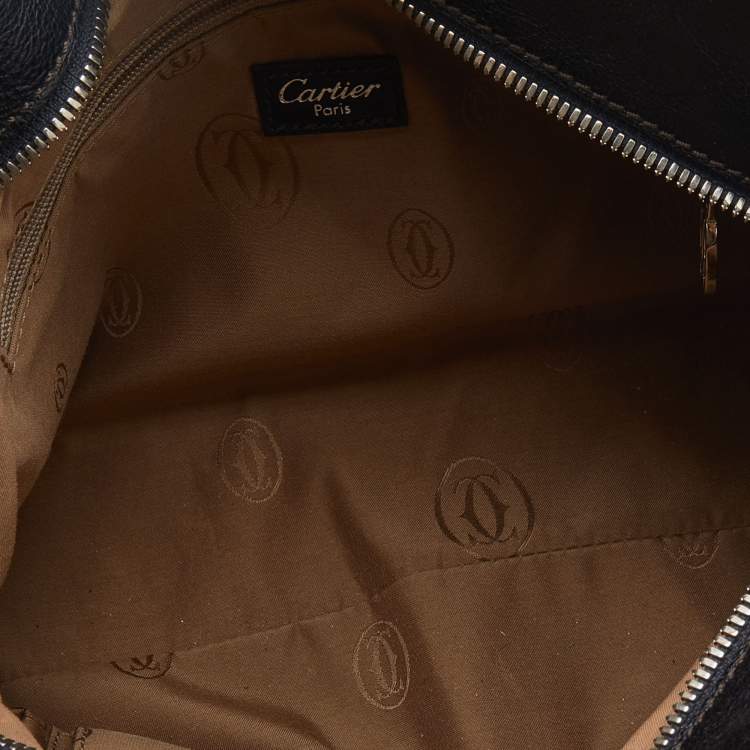 Pre Owned Cartier Black Leather Marcello de Cartier Satchel