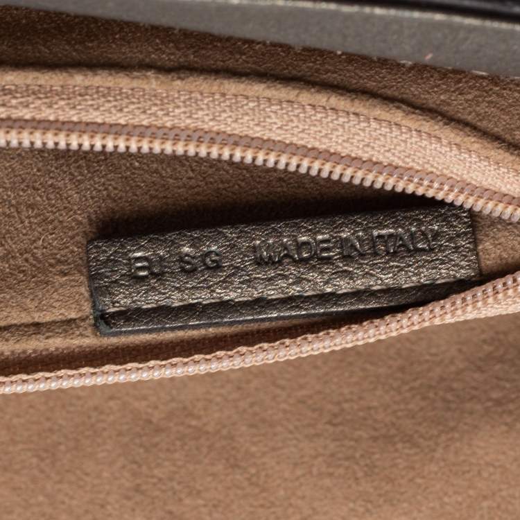 Pre Owned Cartier Grey Leather and Suede Feminine Line Top Handle Bag 