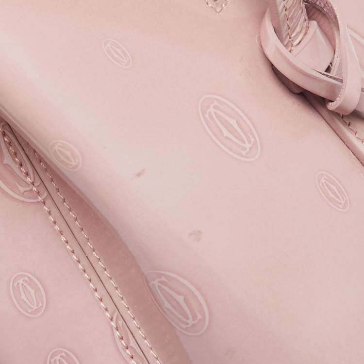 Pre Owned Cartier Pink Leather Happy Birthday Cabochon Flap Bag