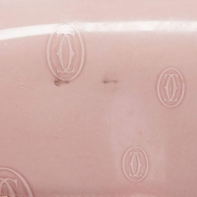 Pre Owned Cartier Pink Leather Happy Birthday Cabochon Flap Bag