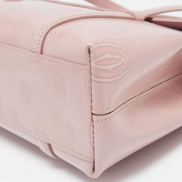 Pre Owned Cartier Pink Leather Happy Birthday Cabochon Flap Bag