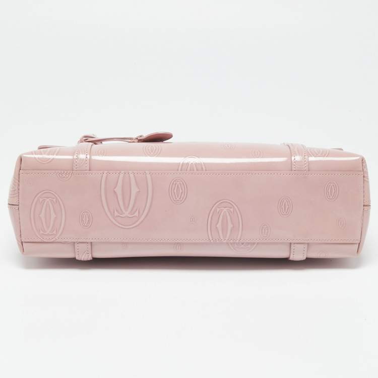 Pre Owned Cartier Pink Leather Happy Birthday Cabochon Flap Bag
