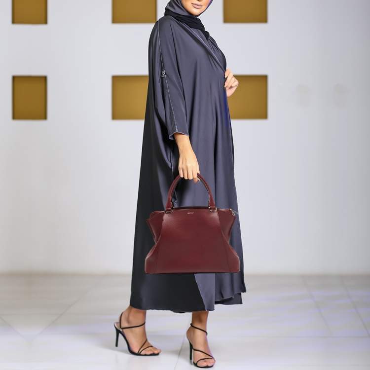 مملوكة مسبقًا Cartier Maroon Leather Medium C De Cartier Satchel