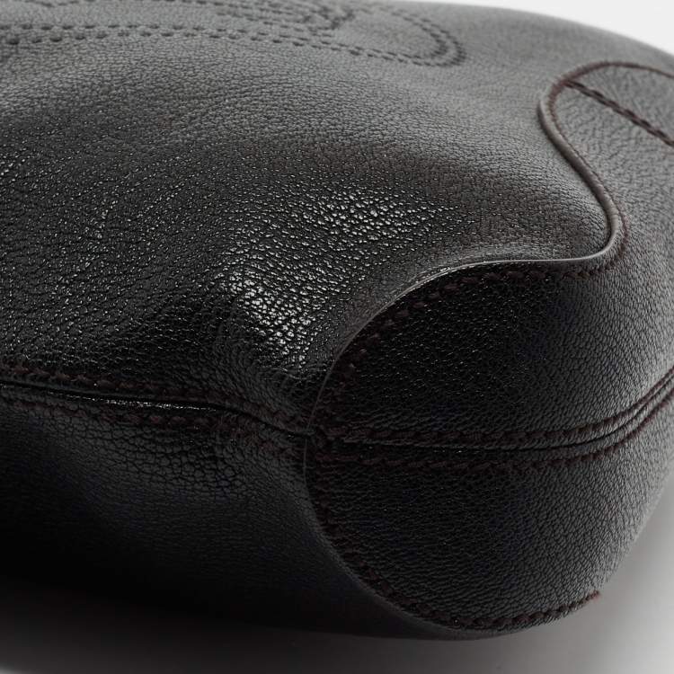 Pre Owned Cartier Black Leather Marcello De Cartier Foldover Clutch
