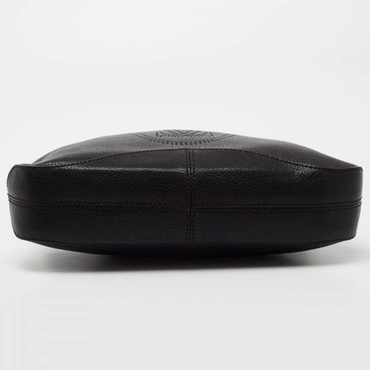 Pre Owned Cartier Black Leather Marcello De Cartier Foldover Clutch