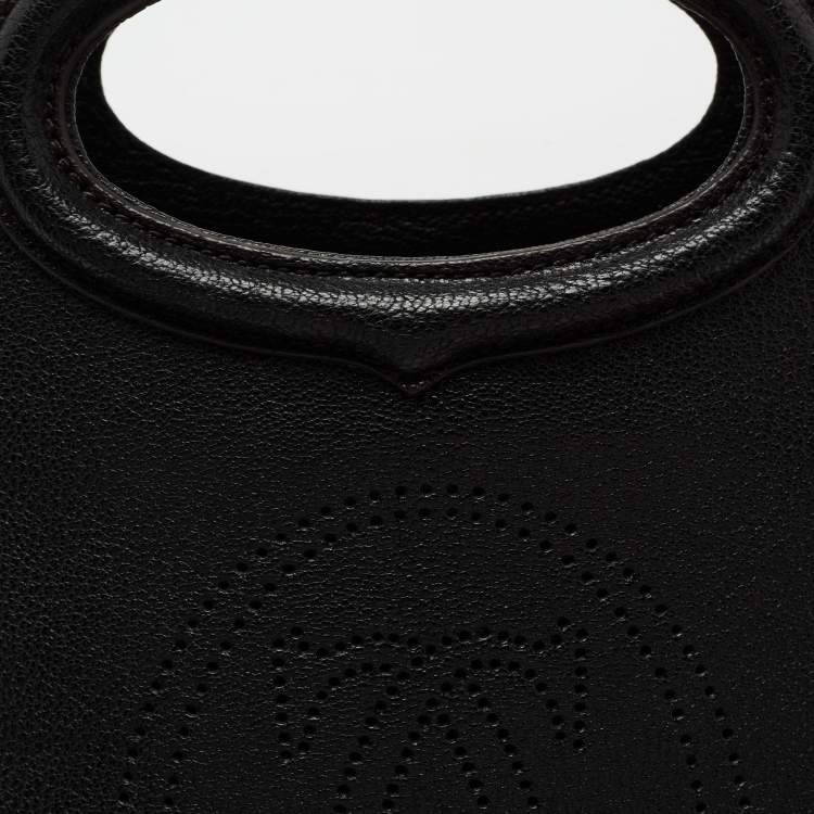 Pre Owned Cartier Black Leather Marcello De Cartier Foldover Clutch