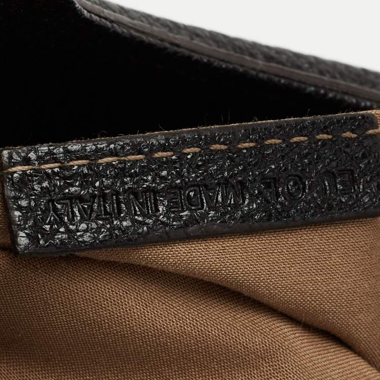 Pre Owned Cartier Black Leather Marcello De Cartier Foldover Clutch