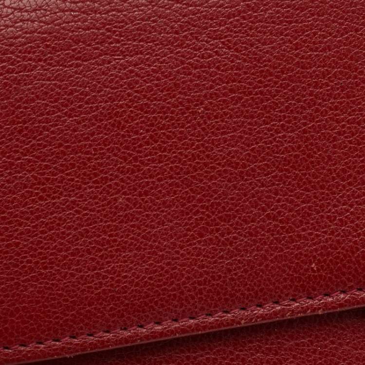 Pre Owned Cartier Red Leather Love Flap Continental Wallet
