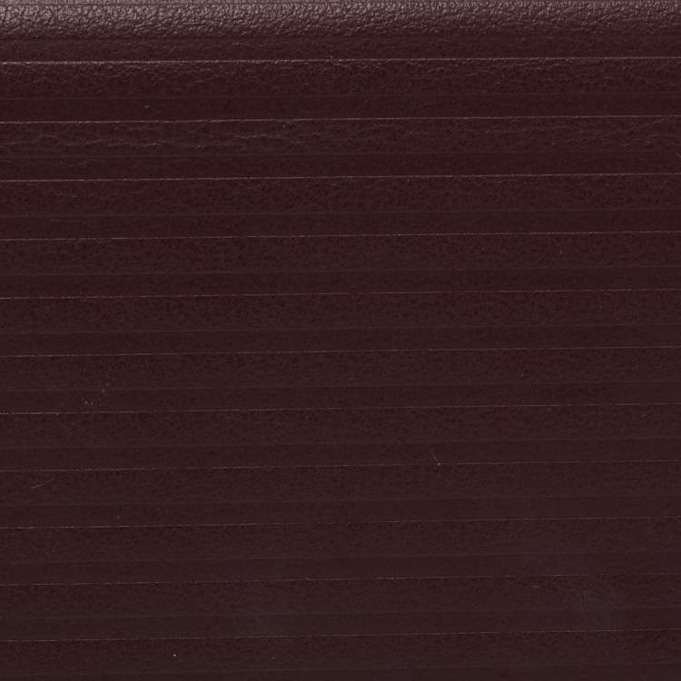 Pre Owned Cartier Burgundy Leather Pasha De Cartier Continental Wallet