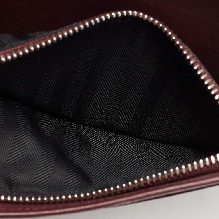 Pre Owned Cartier Burgundy Leather Pasha De Cartier Continental Wallet