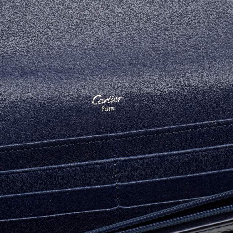 Pre Owned Cartier Eggplant Patent Happy Birthday Wallet