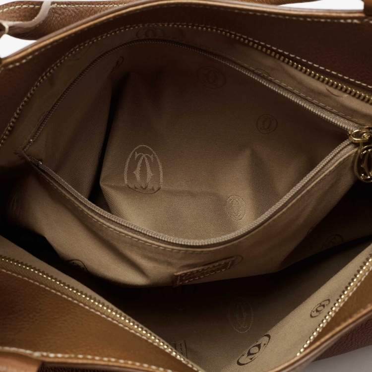 Pre Owned Cartier Brown Leather Medium Marcello de Cartier Bag