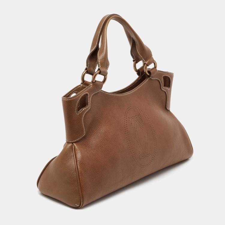 Pre Owned Cartier Brown Leather Medium Marcello de Cartier Bag