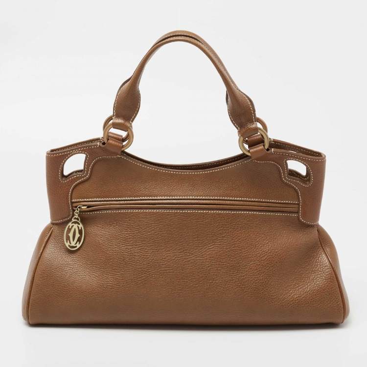 Pre Owned Cartier Brown Leather Medium Marcello de Cartier Bag
