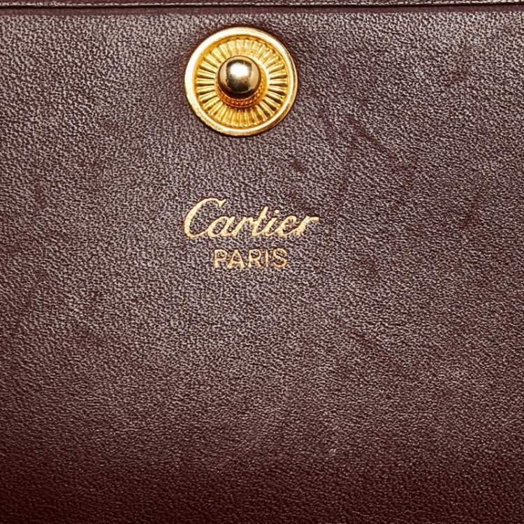 Pre Owned Cartier Maroon Leather Must Line Waist Bag