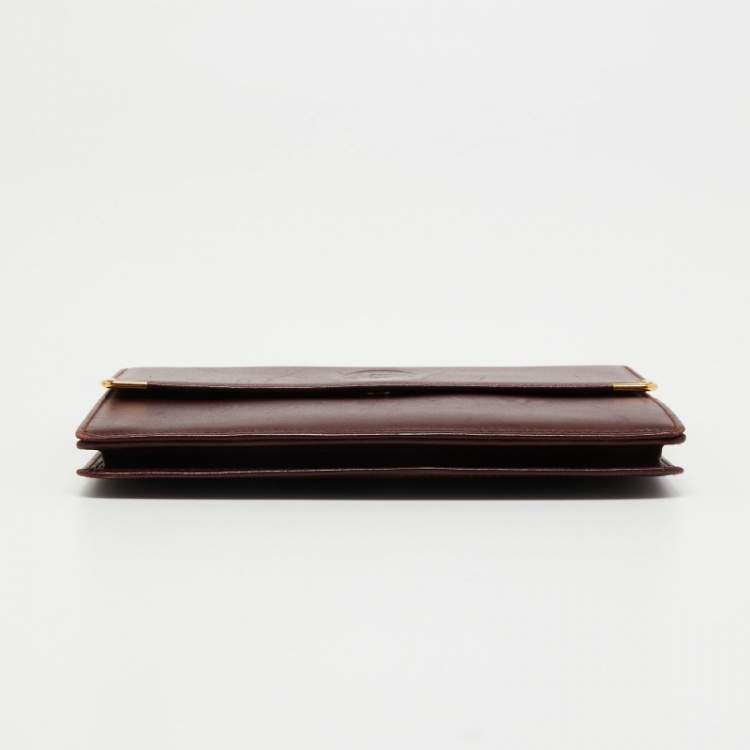Pre Owned Cartier Maroon Leather Must Line Waist Bag