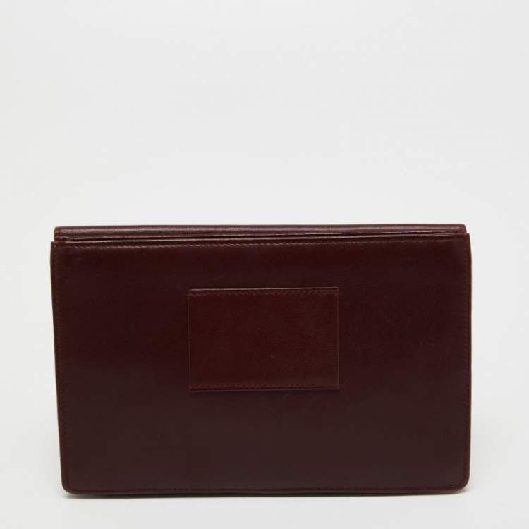 Pre Owned Cartier Maroon Leather Must Line Waist Bag