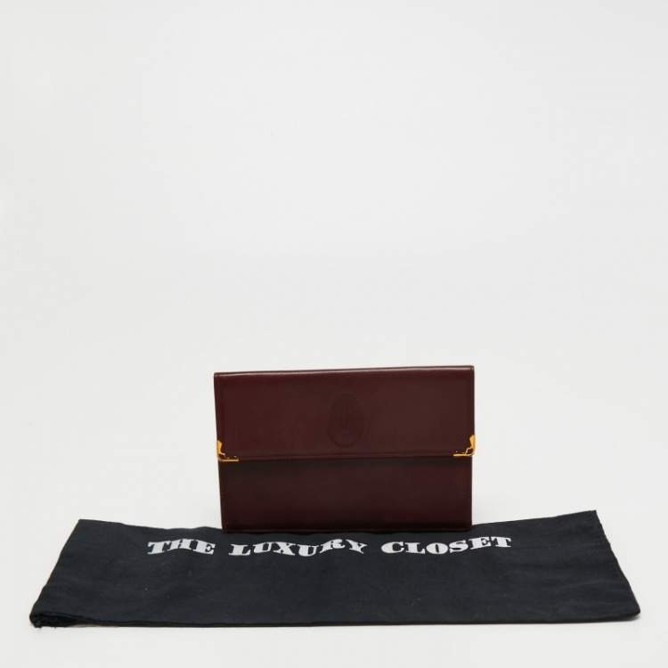 Pre Owned Cartier Maroon Leather Must Line Waist Bag