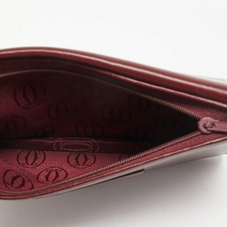 Pre Owned Cartier Maroon Leather Must Line Waist Bag