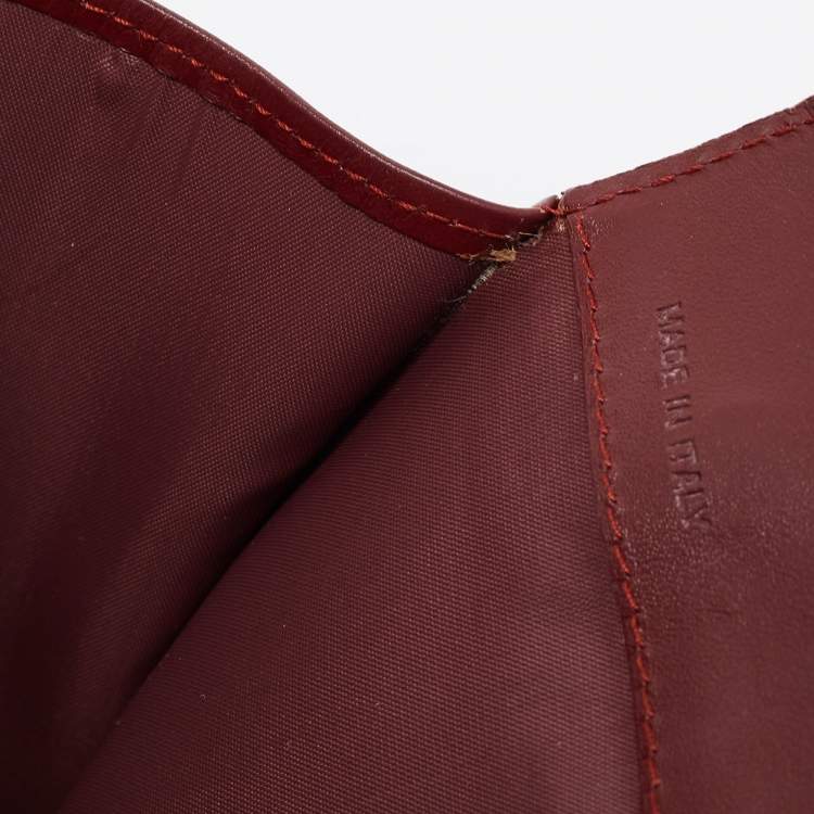 Pre Owned Cartier Burgundy Leather Must De Cartier Pouch
