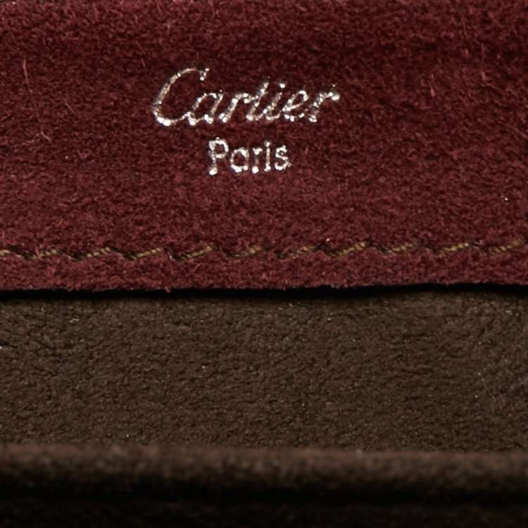 Pre Owned Cartier Burgundy Patent Leather/Suede and Snakeskin Classic Feminine Line Chain Bag