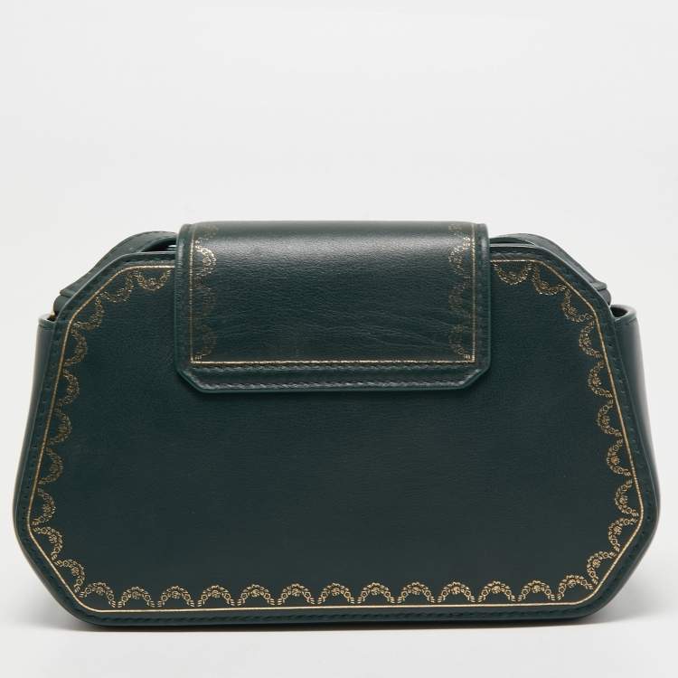Pre Owned Cartier Green Leather Guirlande de Cartier Shoulder Bag 
