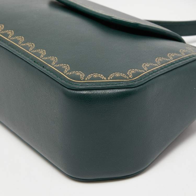 Pre Owned Cartier Green Leather Guirlande de Cartier Shoulder Bag 