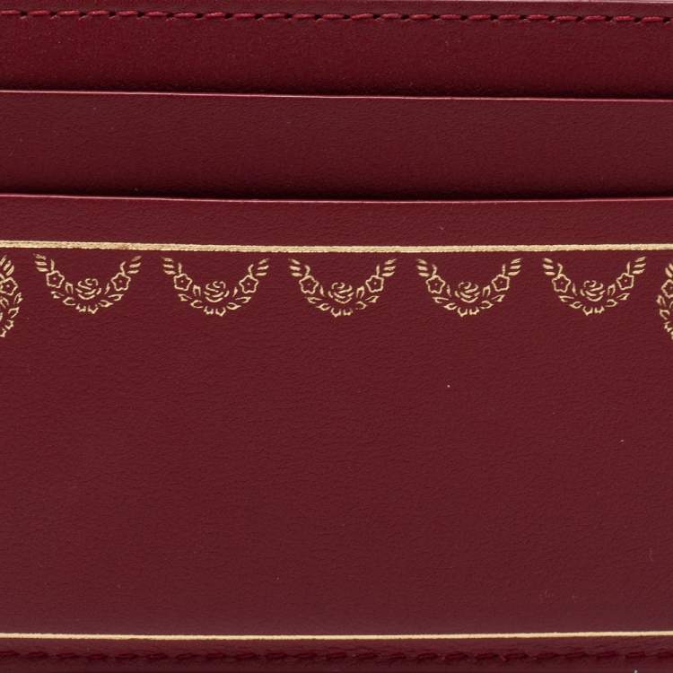 مملوكة مسبقًا Cartier Red Leather Guirlande de Cartier Card Holder