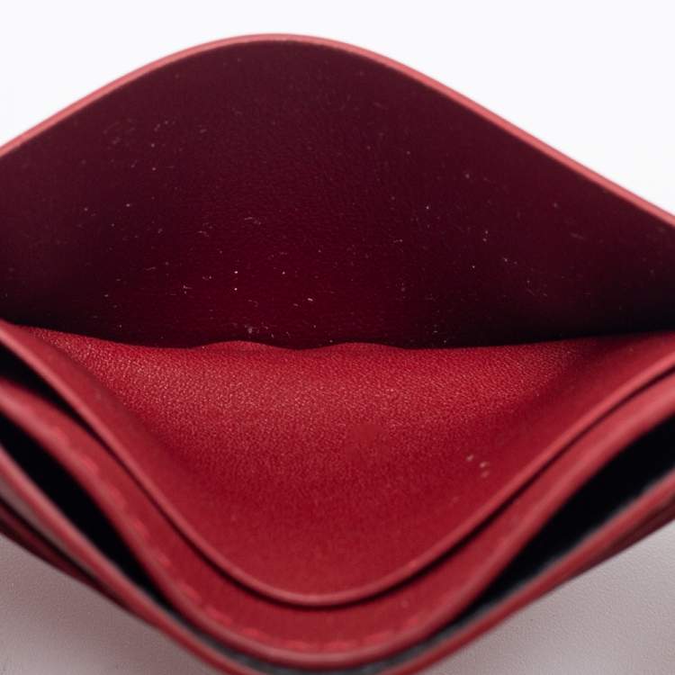 مملوكة مسبقًا Cartier Red Leather Guirlande de Cartier Card Holder