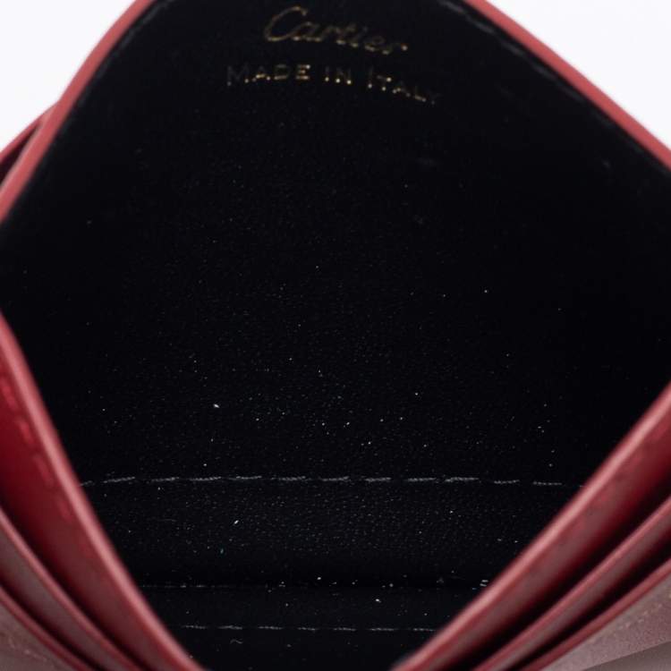 مملوكة مسبقًا Cartier Red Leather Guirlande de Cartier Card Holder