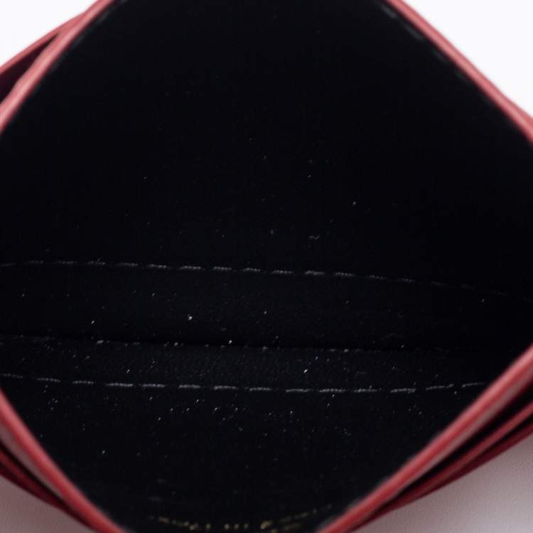 مملوكة مسبقًا Cartier Red Leather Guirlande de Cartier Card Holder