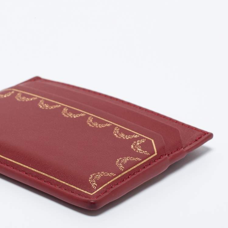 مملوكة مسبقًا Cartier Red Leather Guirlande de Cartier Card Holder