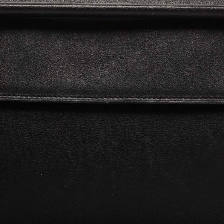 Pre Owned Cartier Black Leather Cabochon Flap Shoulder Bag