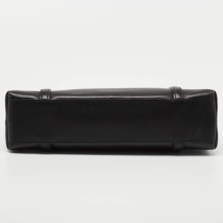 Pre Owned Cartier Black Leather Cabochon Flap Shoulder Bag