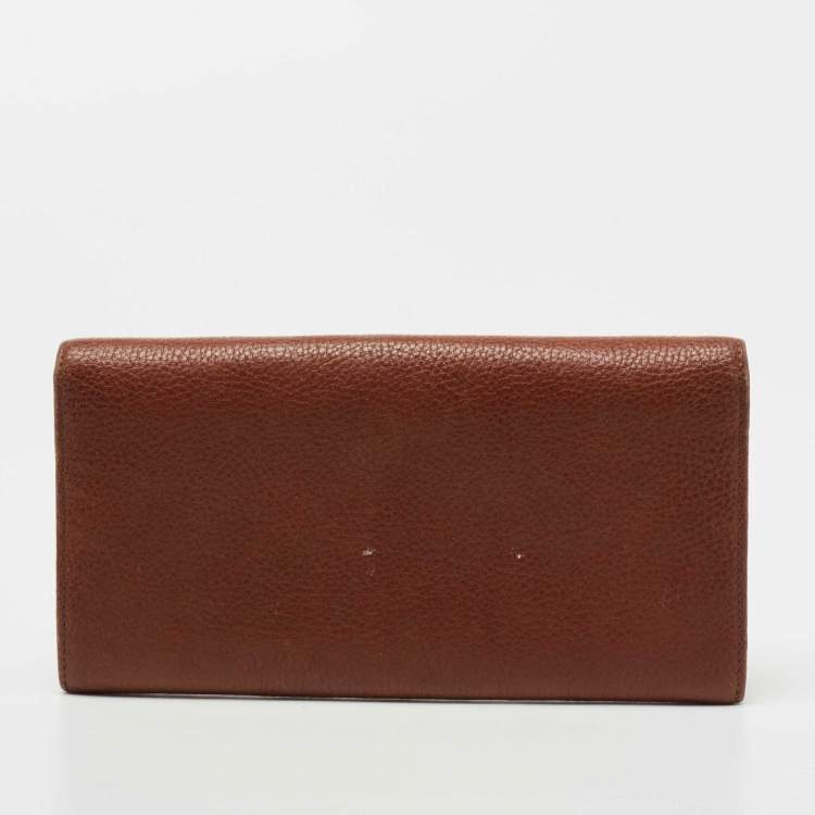 Pre Owned Cartier Brown Leather Must de Cartier Continental Wallet