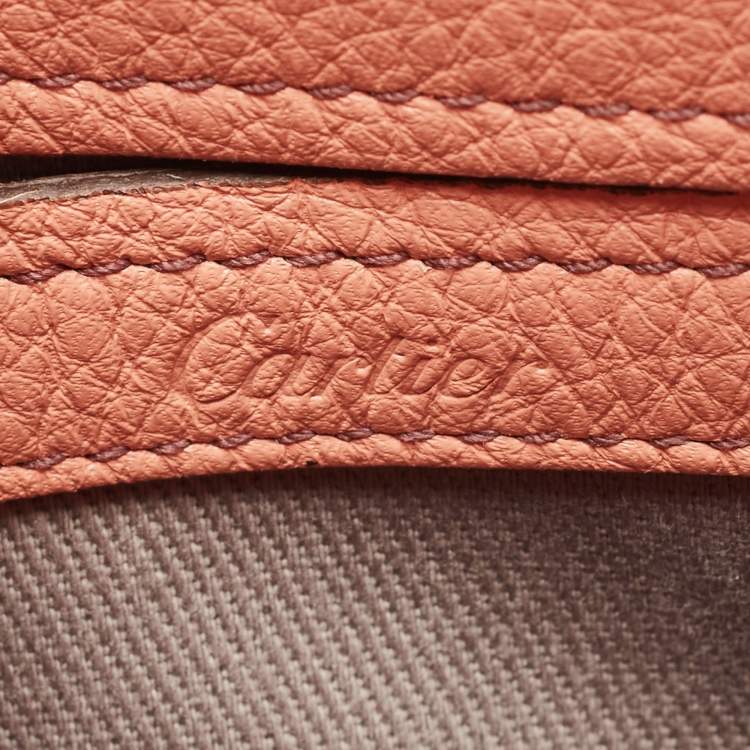 Pre Owned Cartier Peach Leather Mini C de Cartier Satchel