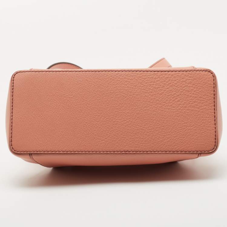 Pre Owned Cartier Peach Leather Mini C de Cartier Satchel