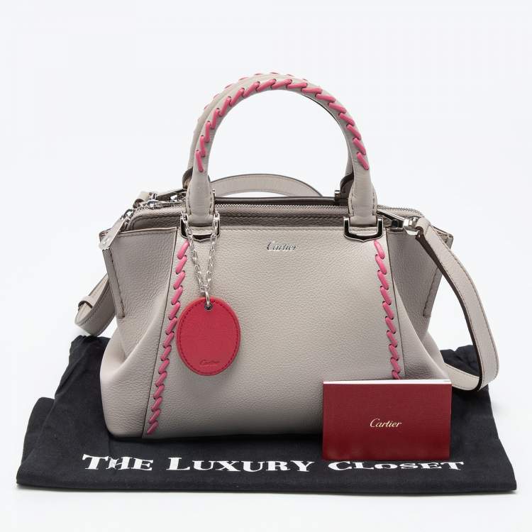 Pre Owned Cartier Dusty Pink Leather Mini Limited Edition C de Cartier Satchel