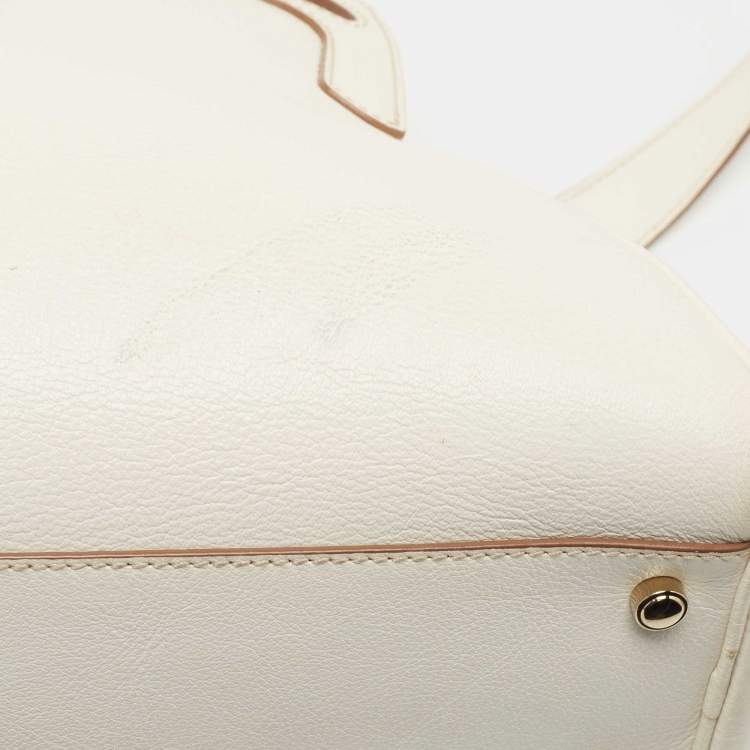 Pre Owned Cartier White Leather Medium Marcello de Cartier Bag