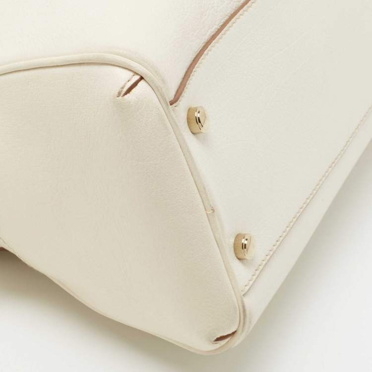 Pre Owned Cartier White Leather Medium Marcello de Cartier Bag