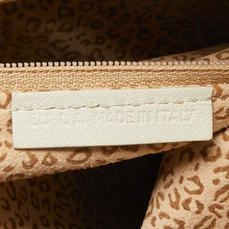 Pre Owned Cartier Off White Leather and Ostrich Panthere Hobo 